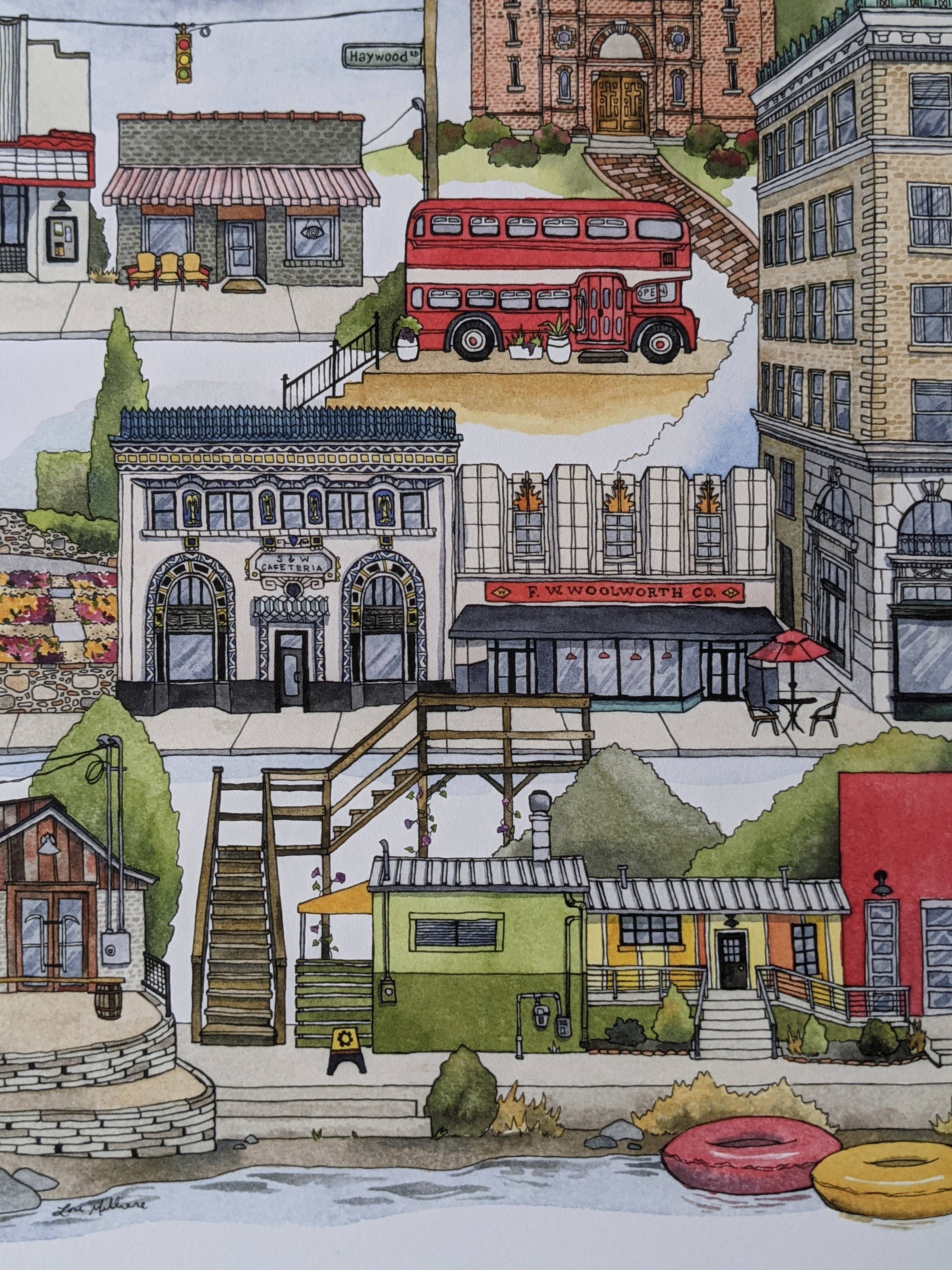 Papermill Creative - Wholesale Art Print - Asheville, North Carolina watercolor art print4