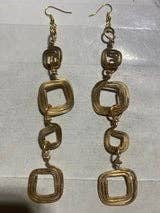 Pendientes de espiral cuadrada tipo "shoulder duster" para venta al por mayor de Angela Catirina Jones