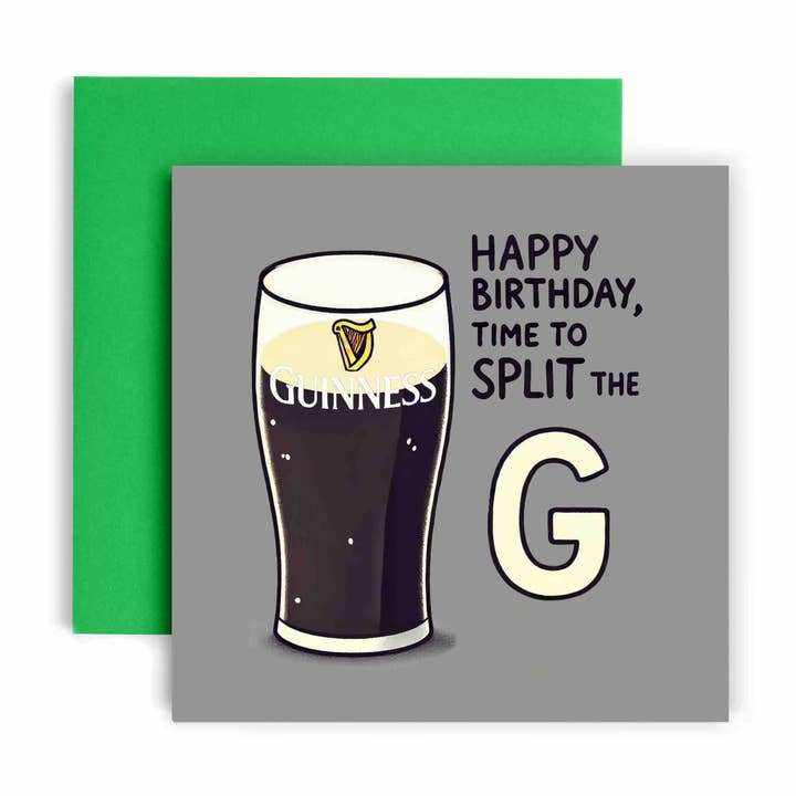 Happy Birthday Time to Split the G Beer Card for wholesale by Huxters