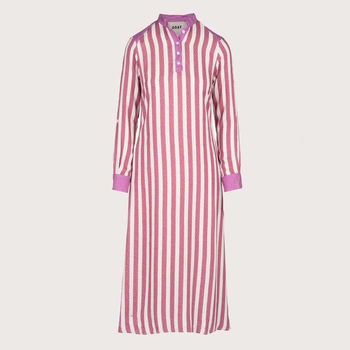 The Missdasha Dress - Mauve Spotted Stripes for wholesale by ODAY
