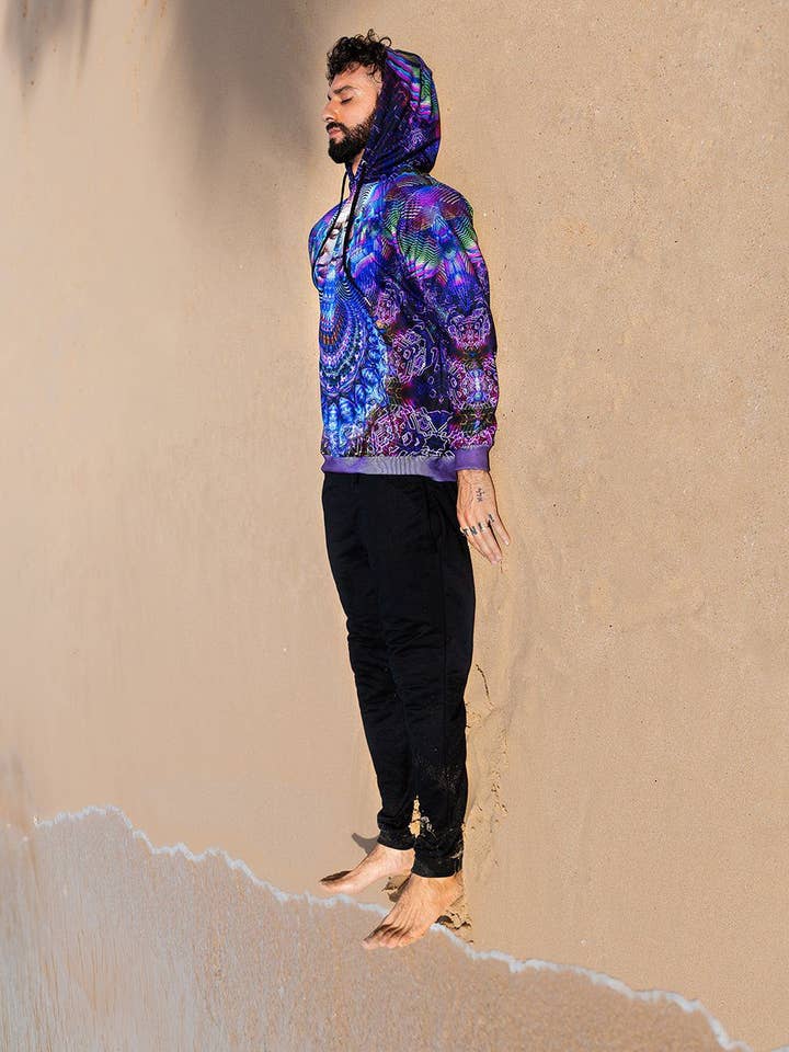 Sacred Geometry Hoodie | Fractal Hoodie | Psy Clothing | Festival Hoodie | Psychedelic Sweater | Toroidal Angel (HD) for wholesale by Mystic Mind