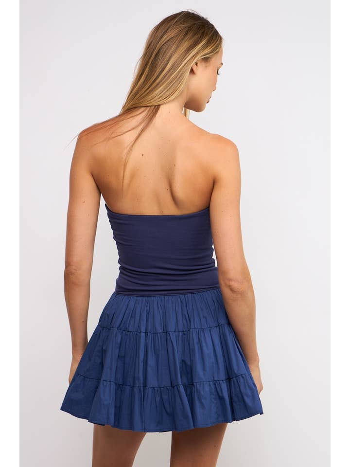 Sky to Moon - Wholesale Dress - Women's - SOLID COLOR DROP-WAIST TIERED TUBE MINI DRESS21