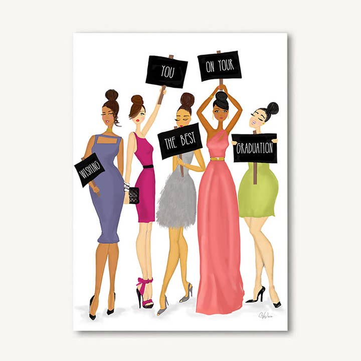 Tarjeta de felicitación con letreros de graduación para venta al por mayor de Beyoutifully Brown®