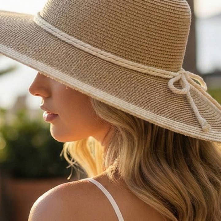 Embellish Your Life - Wholesale Straw Hat - Women's - Rope Bow Band Straw Sun Hat2