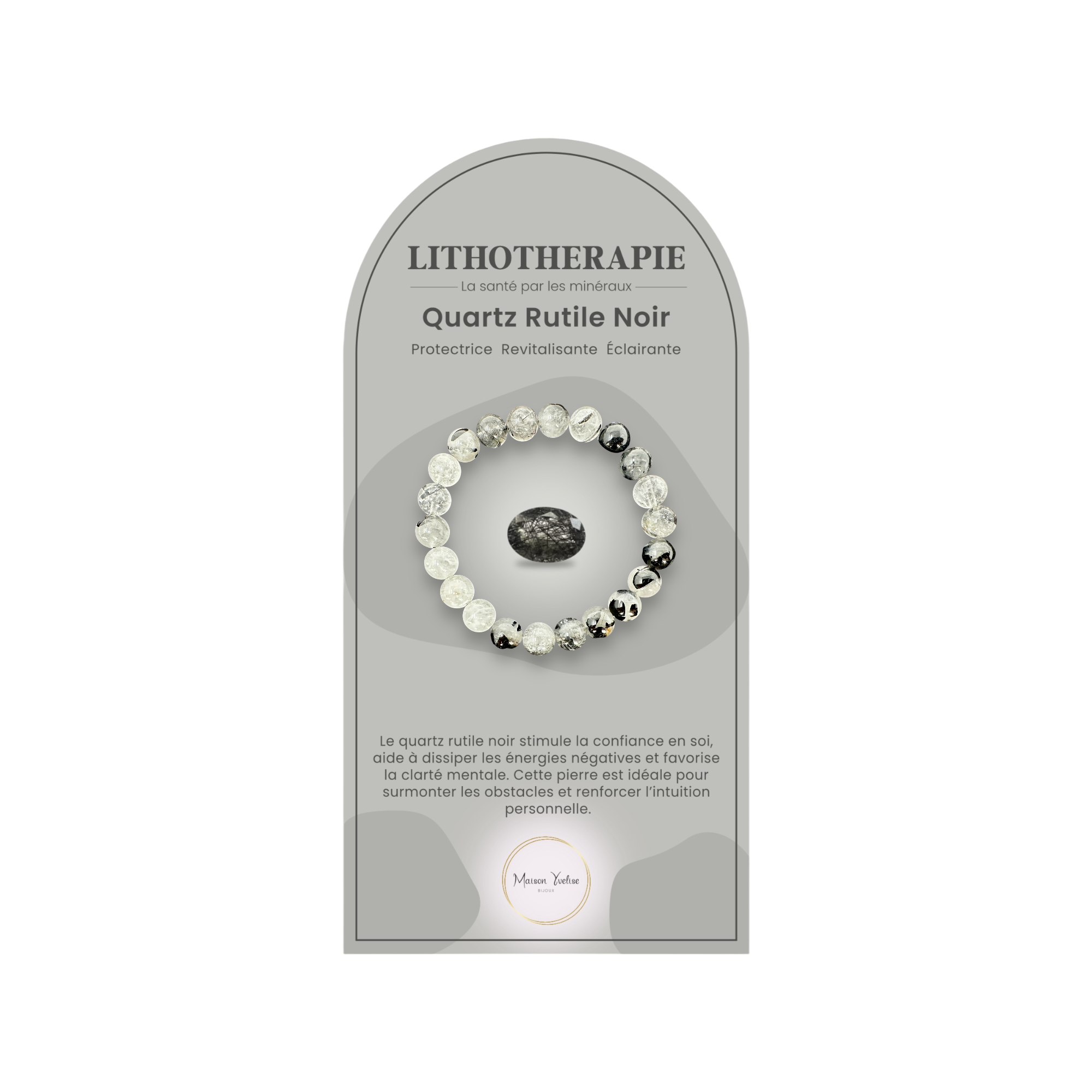 Maison Yvelise - Wholesale Prayer Beads Bracelet - Black Rutile Quartz Natural Stone Bracelet (Black)0