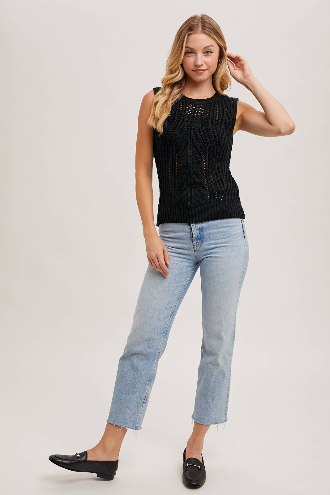 Bluivy – wholesale Linne (Tryckt) - Dam – SKIR ÖPPEN STICKAD TRÖJA9