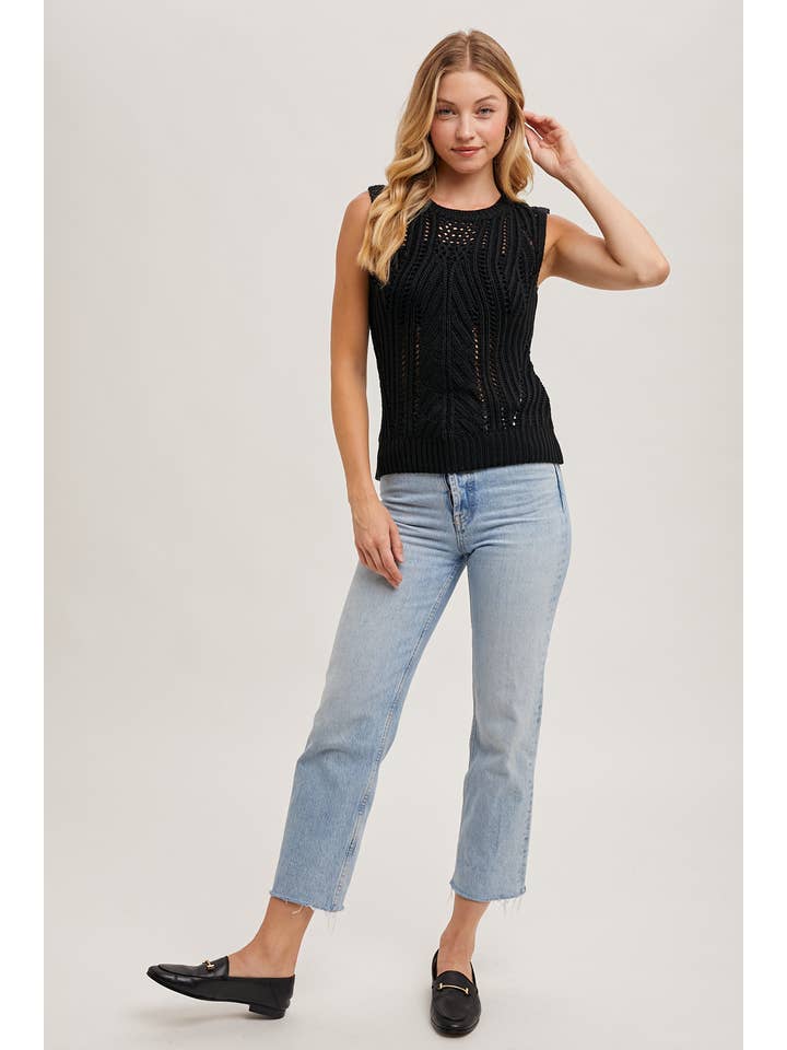 Bluivy – Tops – Mulher por atacado – TANQUE DE CAMISOLA DE MALHA TRANSPARENTE ABERTO9