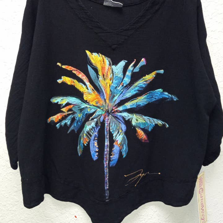 Handpainted Golden Palm Top for wholesale by Cottonways