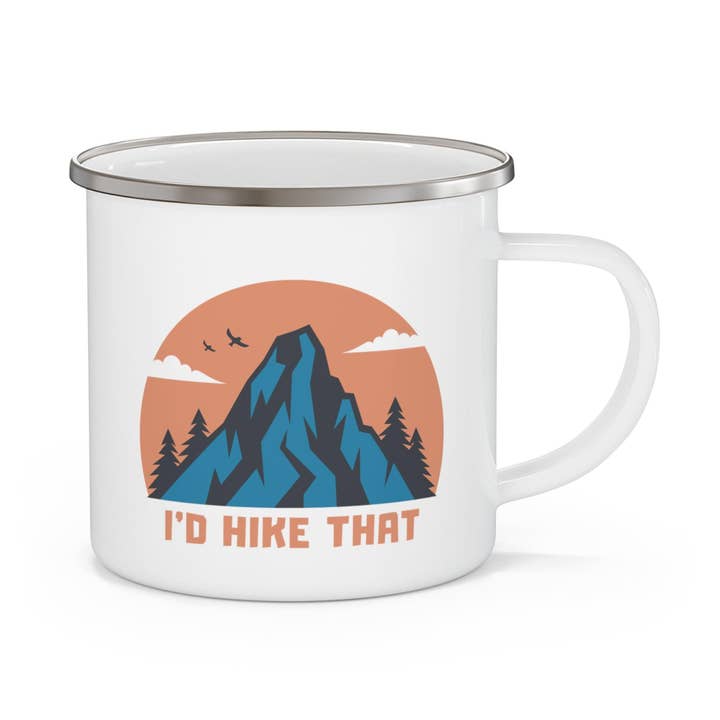 Tasse de camping en émail "I'd Hike That" pour la vente par Wander Trails