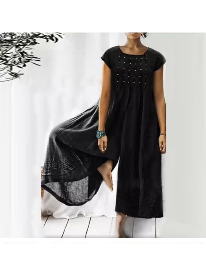 Sweetkama - Wholesale Jumpsuit - Women's - Ladies Short Sleeves Overalls Loose Daily Jumpsuit 2385