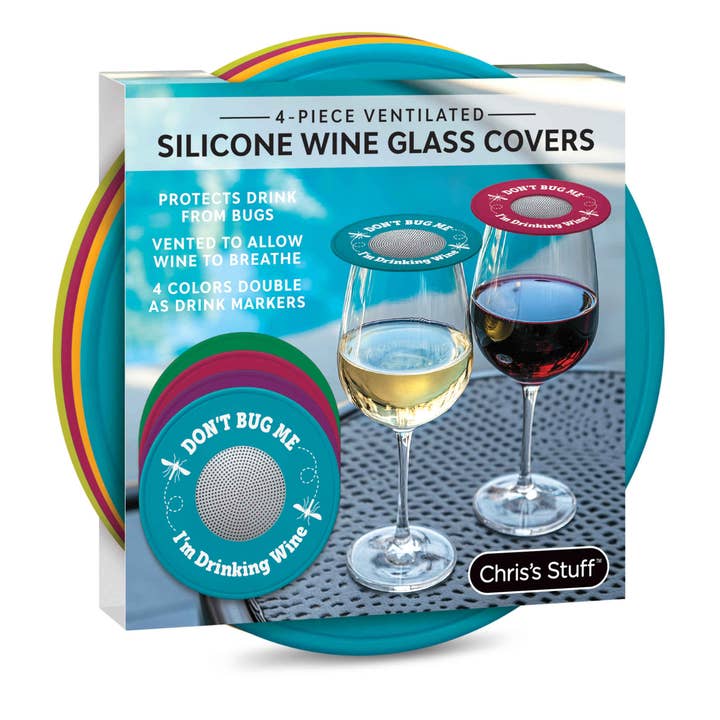 Siliconen wijnglasdeksels voor wholesale door Chris’s Stuff Inc.