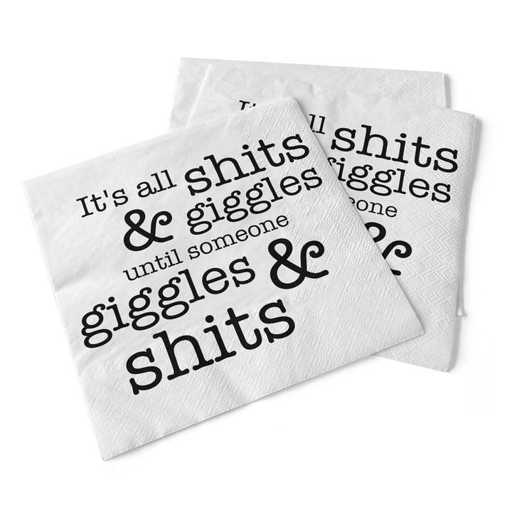 It's All Shits & Giggles | Beverage Napkins for wholesale by Pinetree Innovations