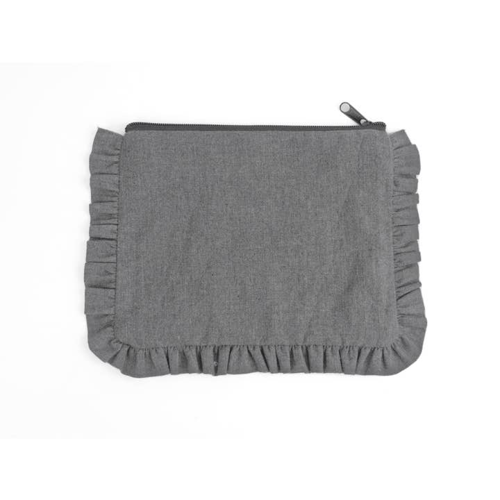House of Kraft - Wholesale Pouch - Women's - Canvas Ruffle Pouches | Canvas Travel Pouches | Zipper Pouch17
