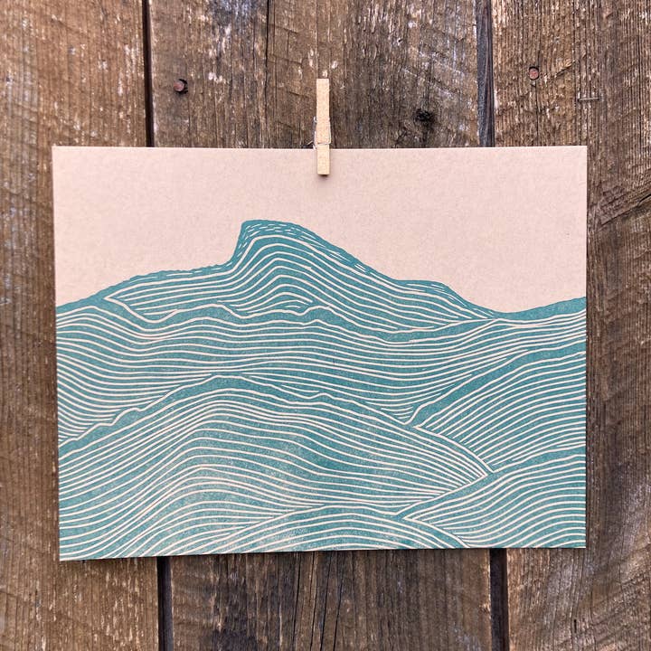 Camel's Hump Linocut Art Print for wholesale by May Day Studio