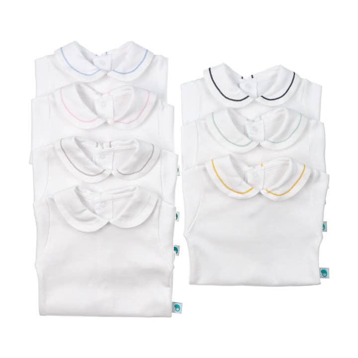 Cotton Bodysuit Onesie for Baby with Herringbone Collar for wholesale by Bean Baby Clothes