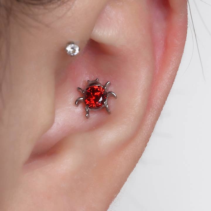 oumo jewelry - Wholesale Stud/Post Earrings - Titanium Ladybug Stud15