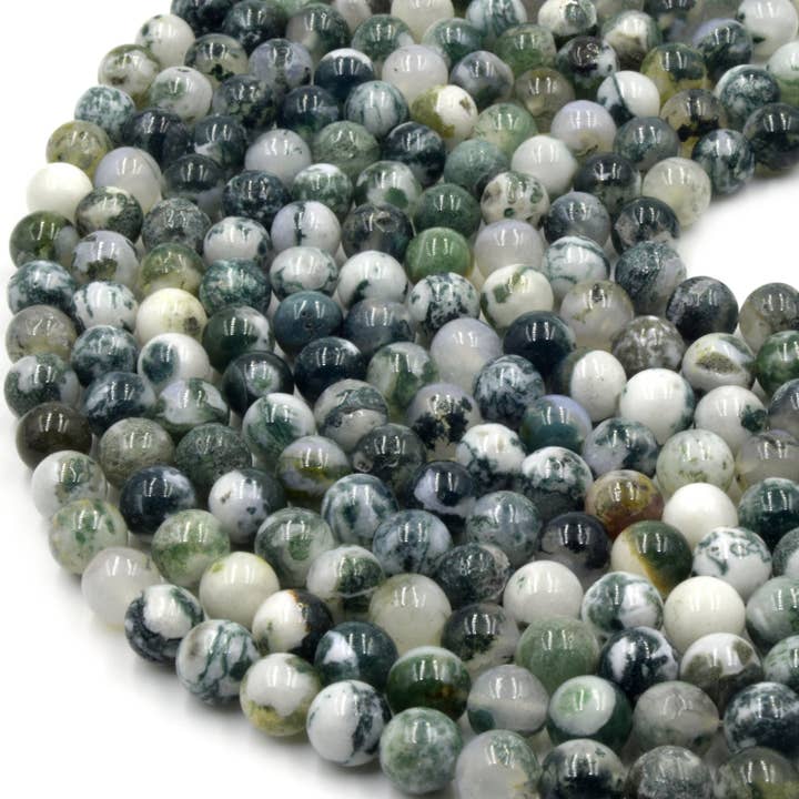 Only Beads – Großhandel Perlen – Baum-Achat-Perlen | glatte, runde natürliche Achat-Perlen — 4 mm, 6 mm, 8 mm, 10 mm, 12 mm1