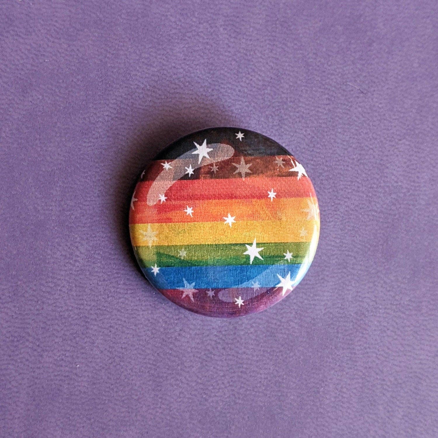 Schlady - Wholesale Lapel Pin/Button - Starry Rainbow Pride Flag - Button Pin2