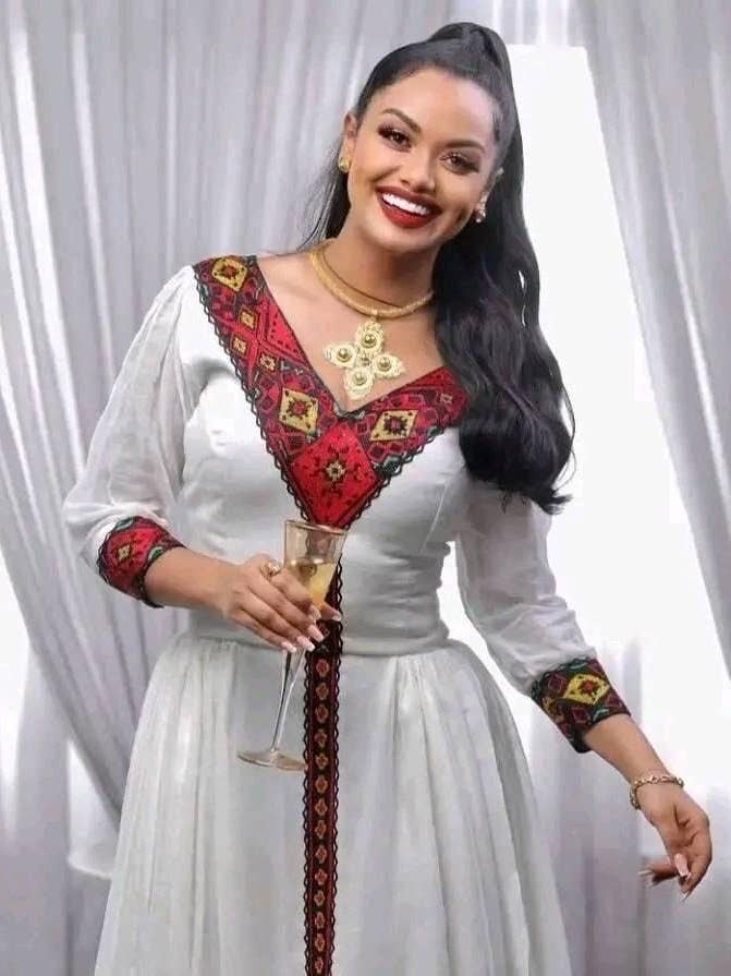 Un vestido Habesha moderno para venta al por mayor de Brhan