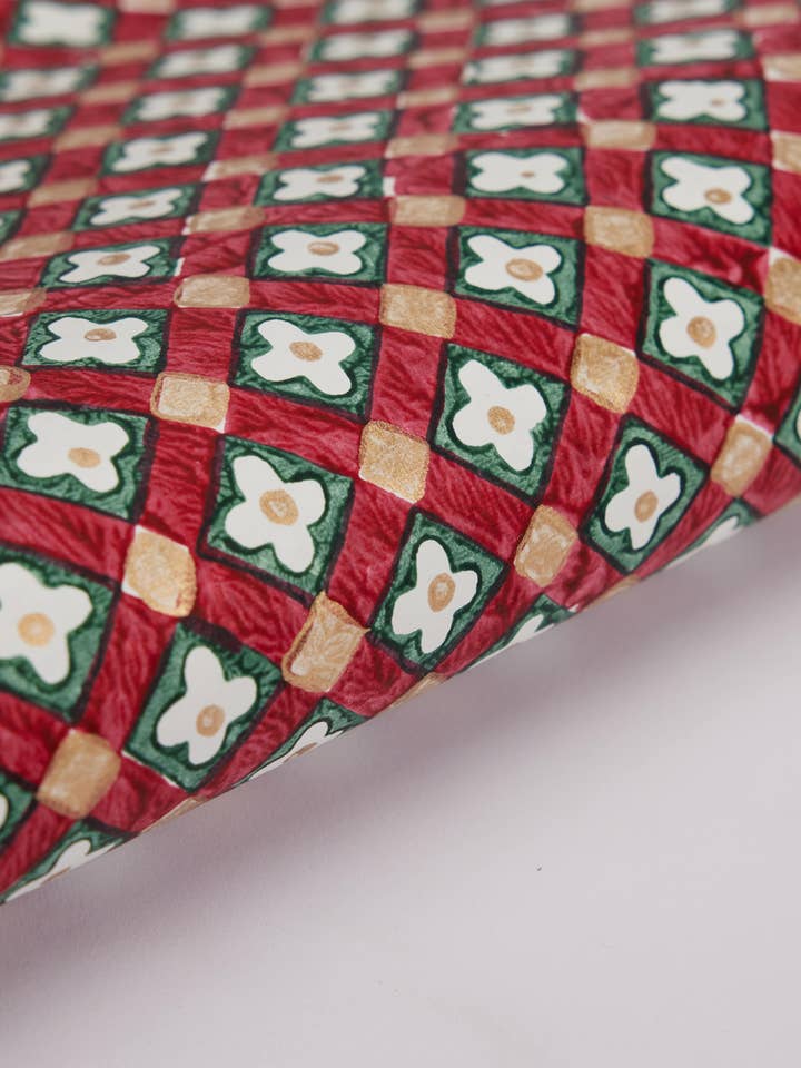 SINGLE SHEET GIFTWRAP COTTON HANDMADE FLORAL for wholesale by Notes & Queries, Inc.