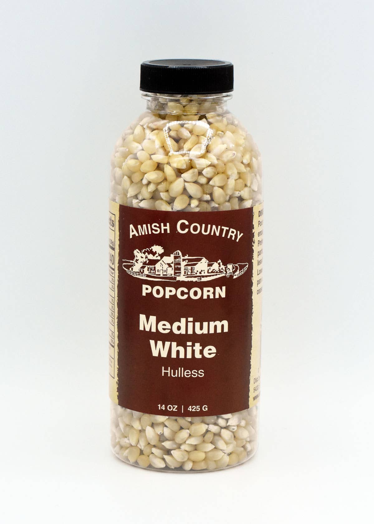 Amish Country Popcorn - Wholesale Popcorn - 14oz Bottle of Medium White Hulless Popcorn2