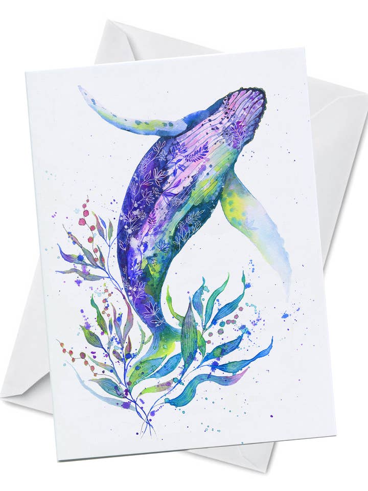 Tarjeta de Felicitación - Vals Azul - Ballena para venta al por mayor de Oladesign