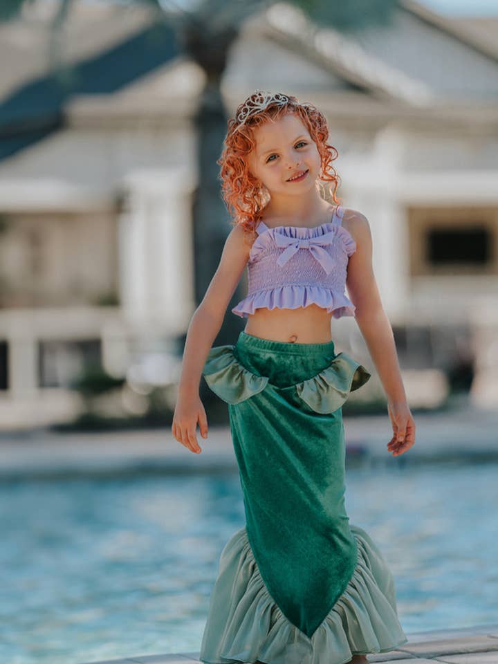 Havfrue badedragt cover-up stræk fløjlnederdel med hale for engroshandel hos Only Little Once