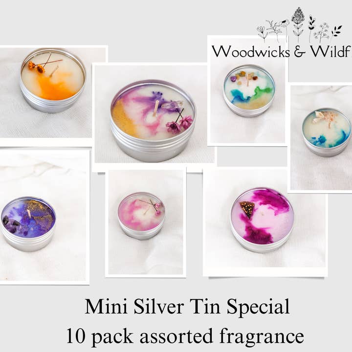 10 Pack of Mini Candles for wholesale by Woodwicks & Wildflowers