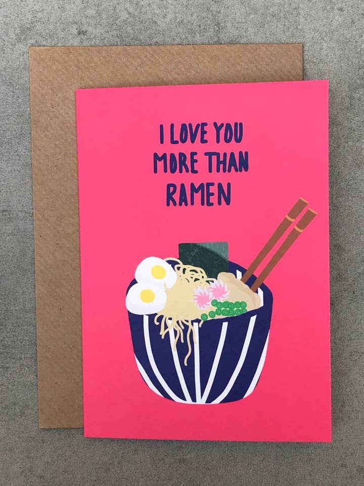 Eu Te Amo Mais do que Cartão Ramen por atacado de Isabel Canvas
