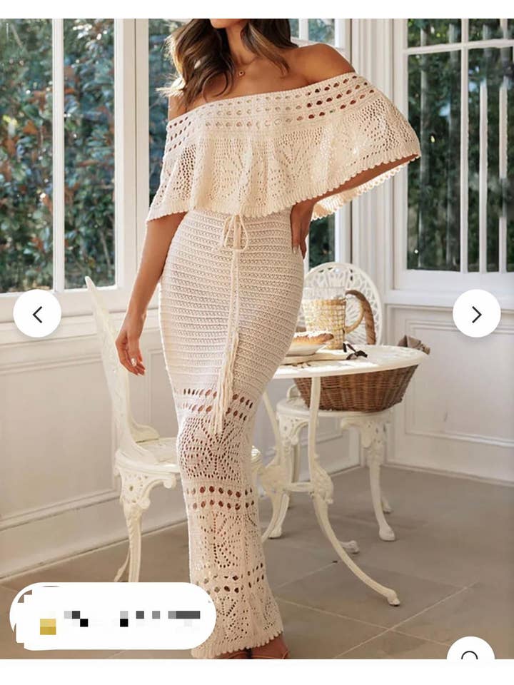 LORIANE – Vestido - Mulher por atacado – 1673 Vestido de camisola sem alças comprido tamanho único