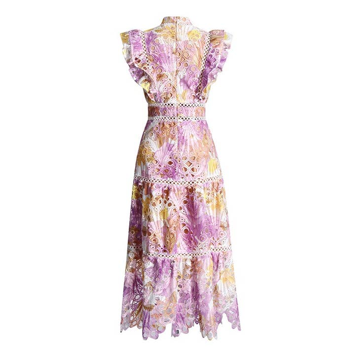 Productseeker - Wholesale Dress - Women's - DR424Y Elegant Floral Embroidered Lace Sleeveless Midi Dress
