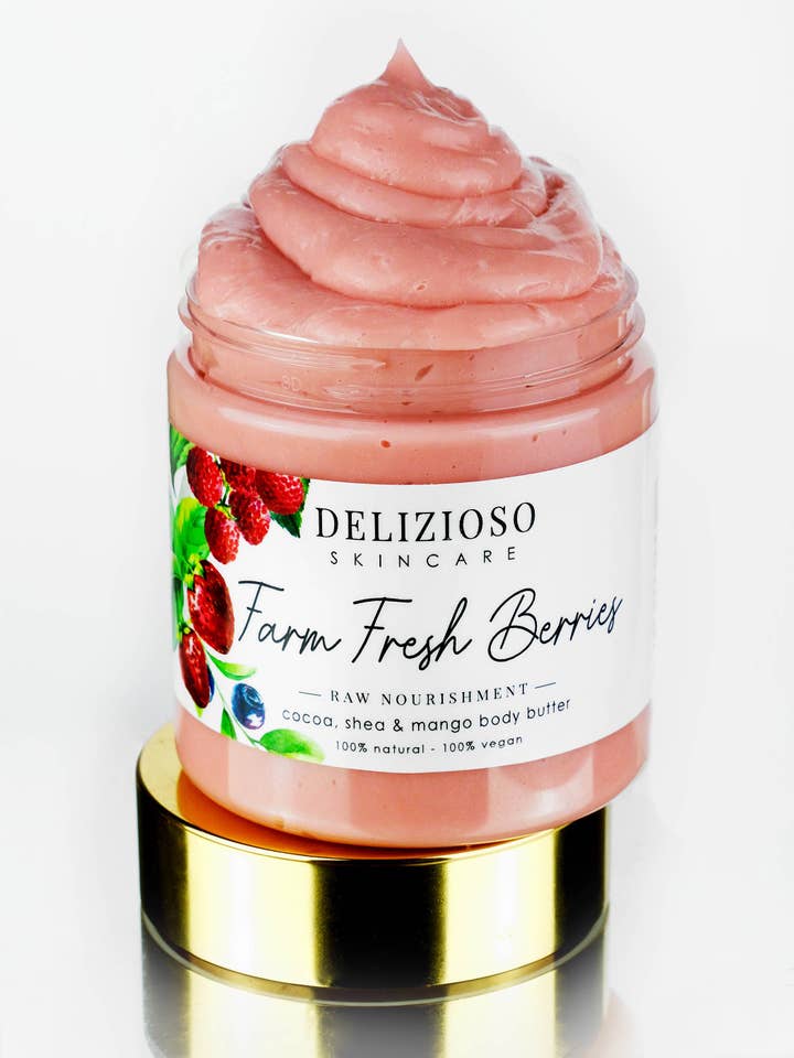 Farm Fresh Berries Raw Nourishment Body Butter for wholesale by Delizioso Skincare Inc.