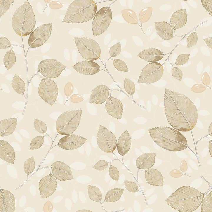 Subtle beige leaves Wallpaper for wholesale by DEKORNIK