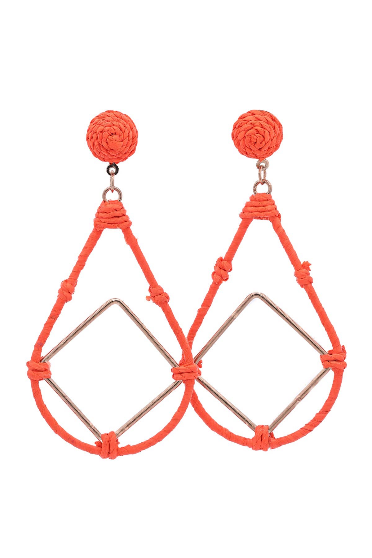 Urbanista Outlet - Vente Boucles d'oreilles pendantes - Boucles d'oreilles Raffia Open Leardrop avec Dia Drop3
