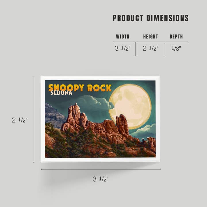 Lantern Press - Wholesale Magnet - MAGNET Sedona, Arizona, Snoopy Rock & Full Moon