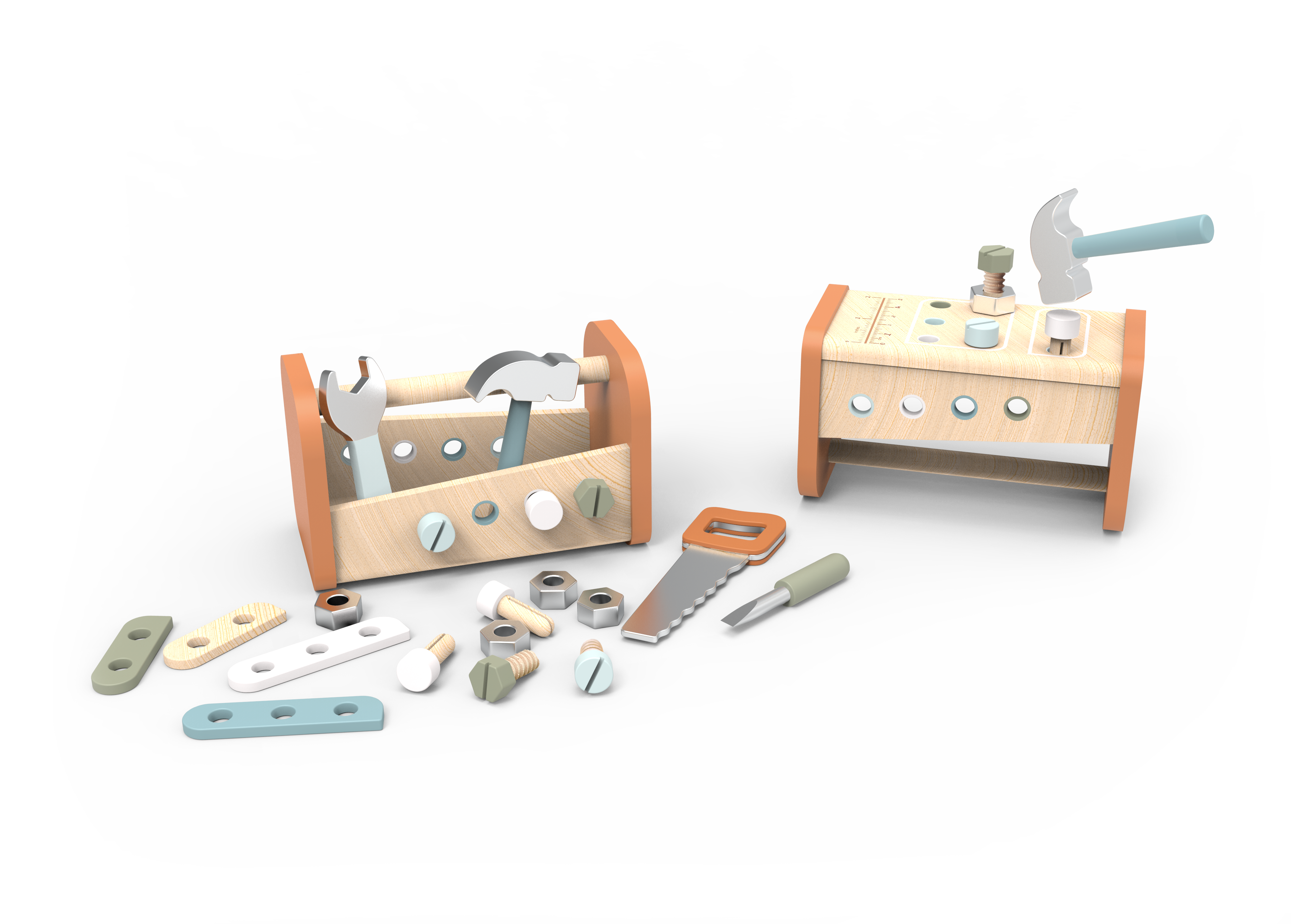 BTL Diffusion UK LTD – wholesale Wood toy – Child – Speedy Monkey Tool Box - Workbench (2 In 1)2