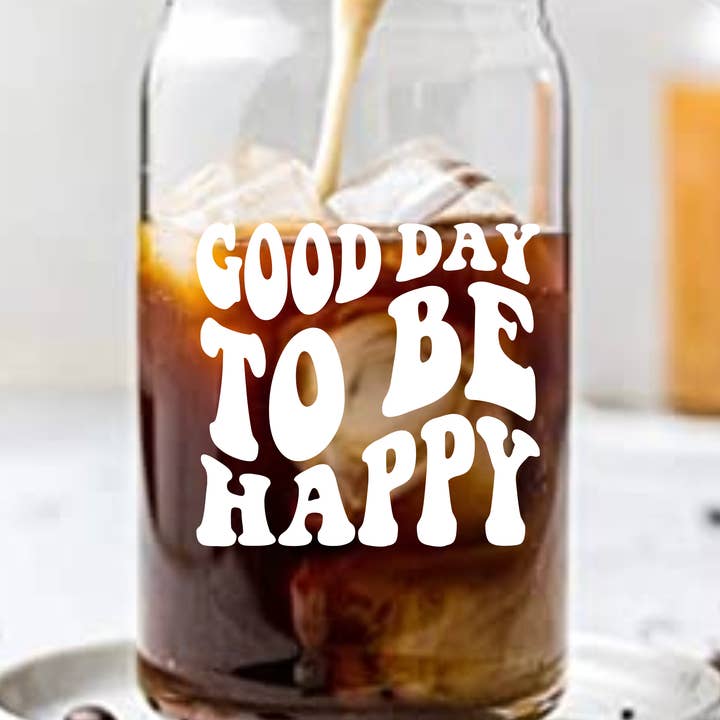 Good Day to Be Happy Bier-/Kaffeeglasbecher für den Großhandel von Eluxe Creations