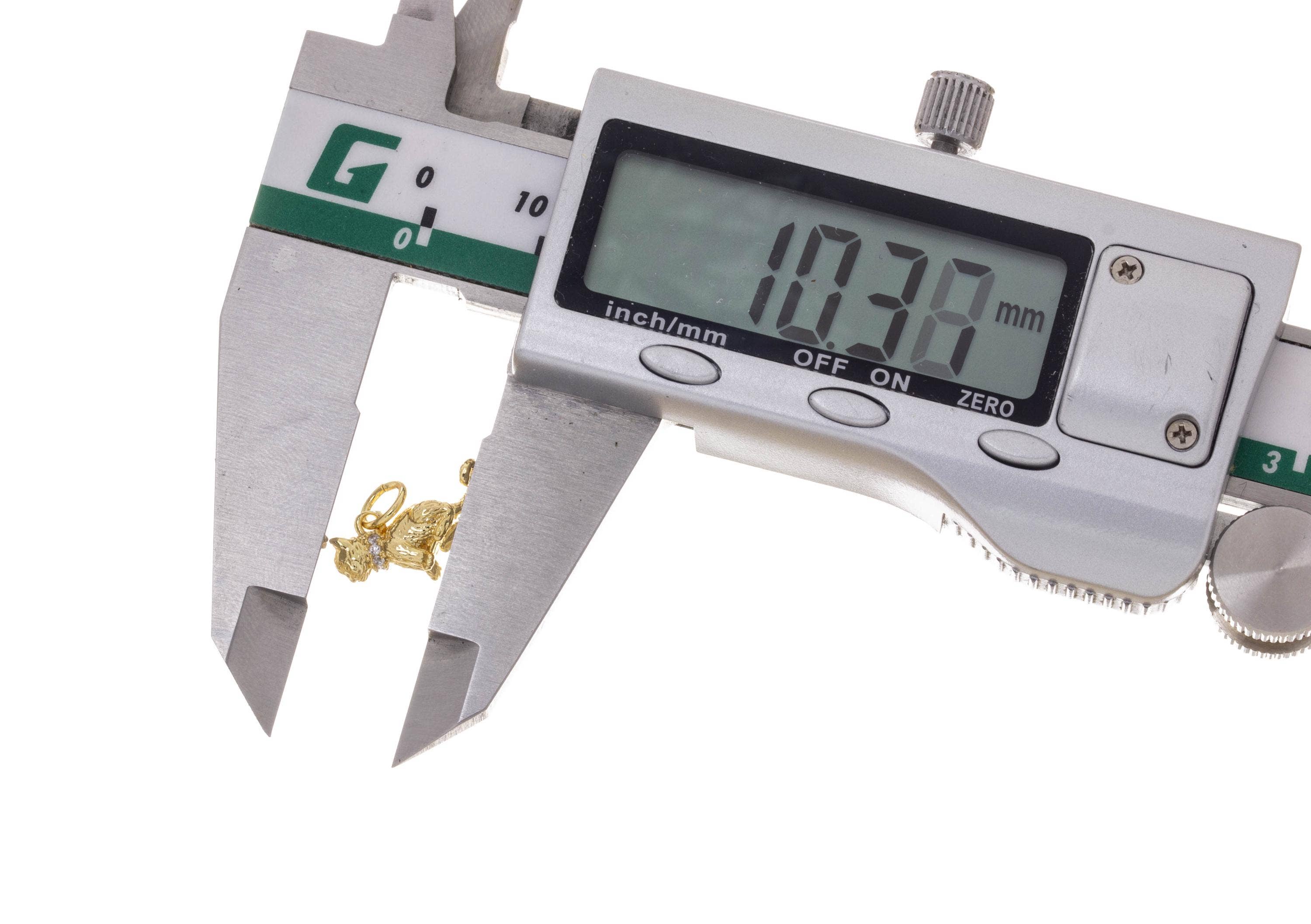 Jewel Pledge - Wholesale Individual Charm/Pendant - Gold Mini Cat Charm with CZ CPG14318