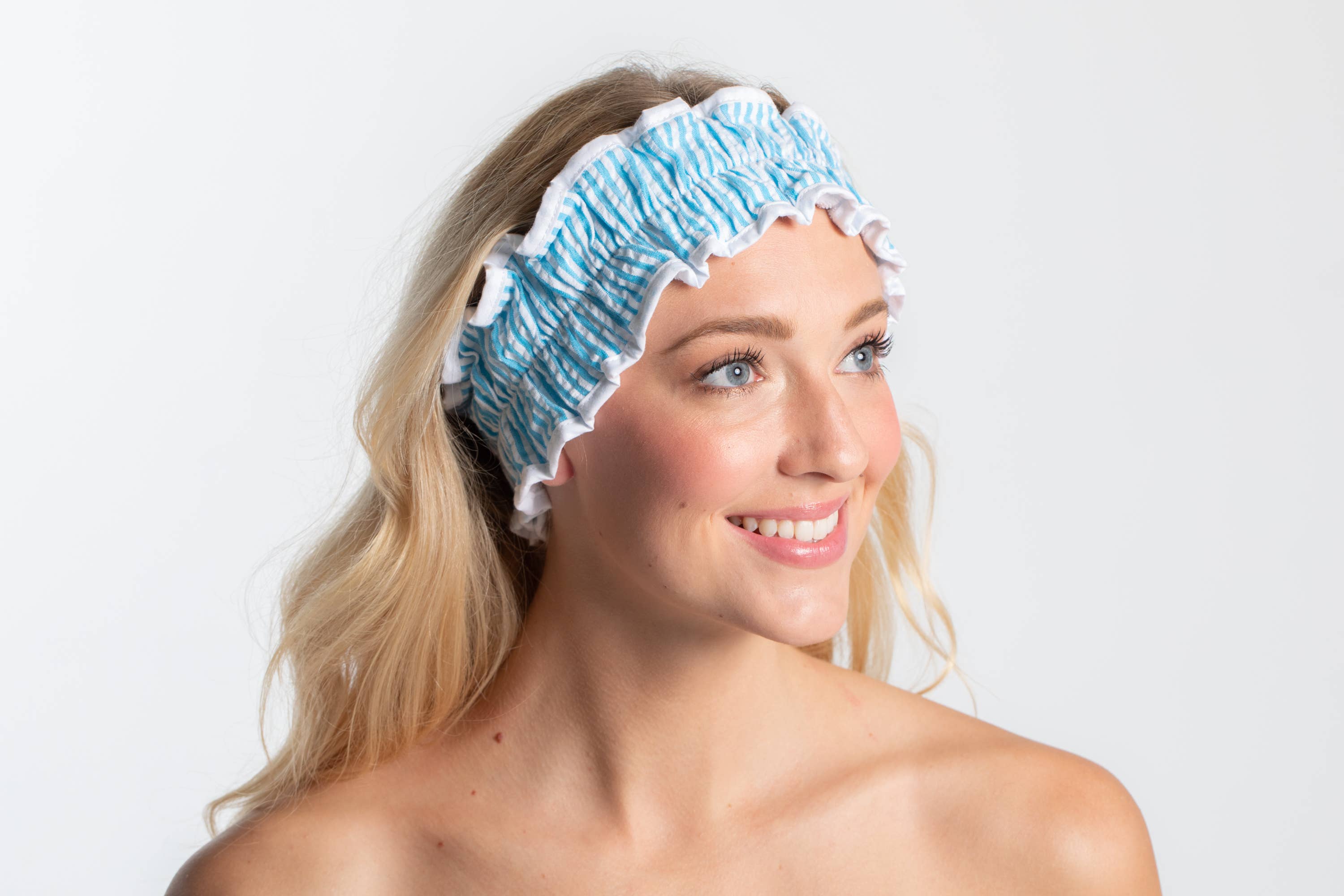 Bella Sleep + Spa - Wholesale Spa Headband - Seersucker Spa Headband - Turquoise