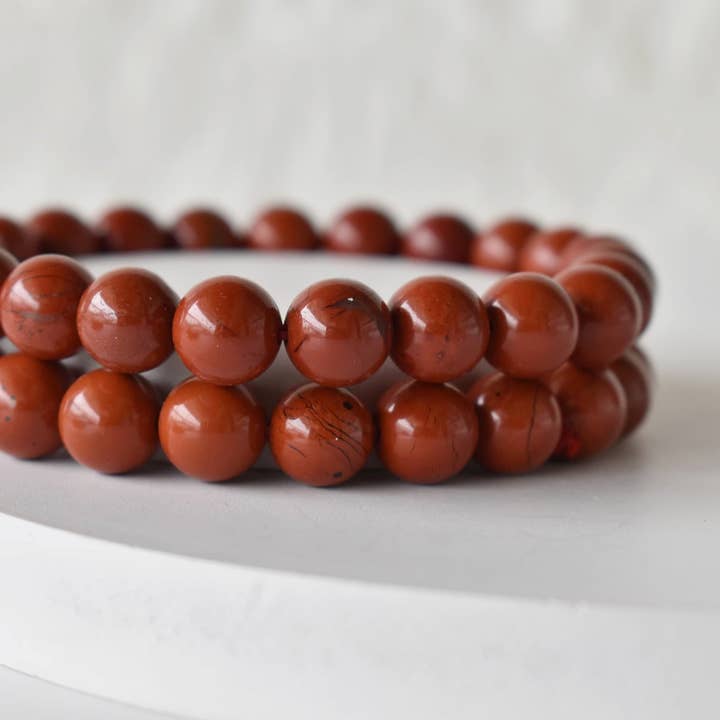 Soothing Crystals – Pulseira de missangas por atacado – Pulseira de Cura | Jaspe Vermelho | Pulseira de Pedras Preciosas2