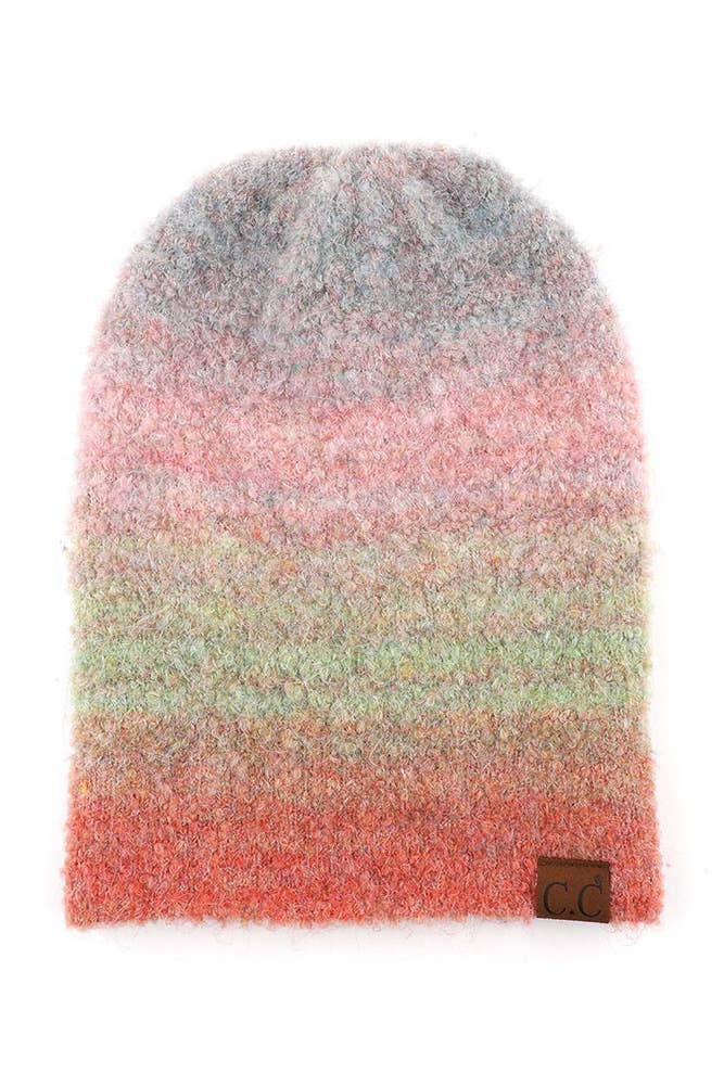 Hana - Wholesale Beanie - Women's - C.C Multi Color Ombre Mohair Cuff Beanie14