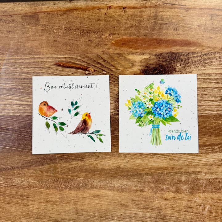 2 x 5 small traditional square recovery cards for wholesale by Les cartes de Lulu