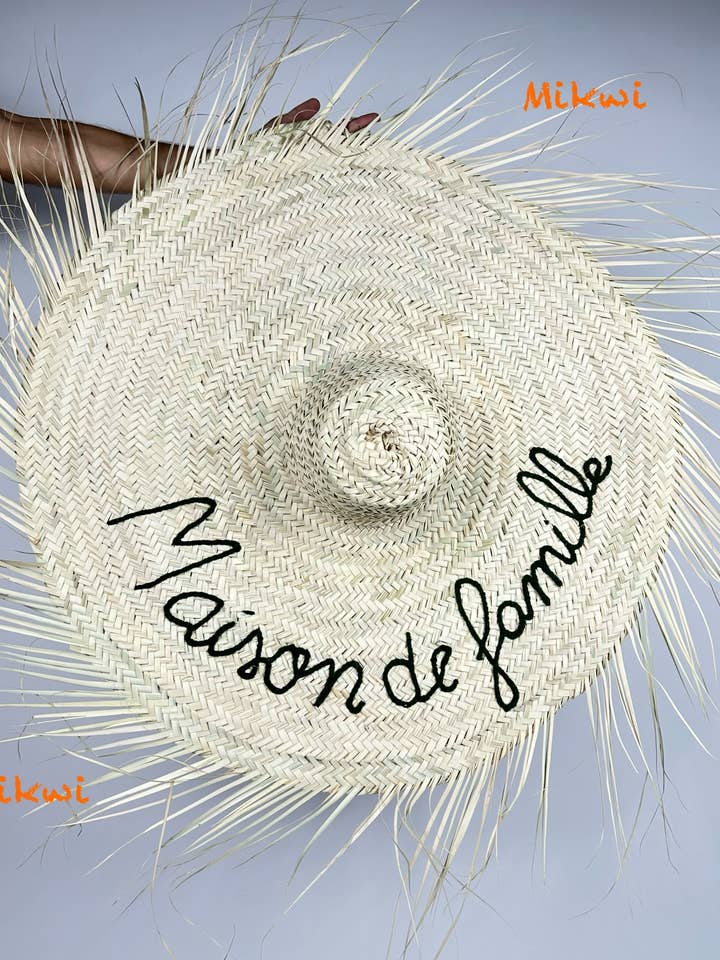 Personalised wall hat - DECORATIVE STRAW HAT - Moroccan hat for wholesale by Mikwi