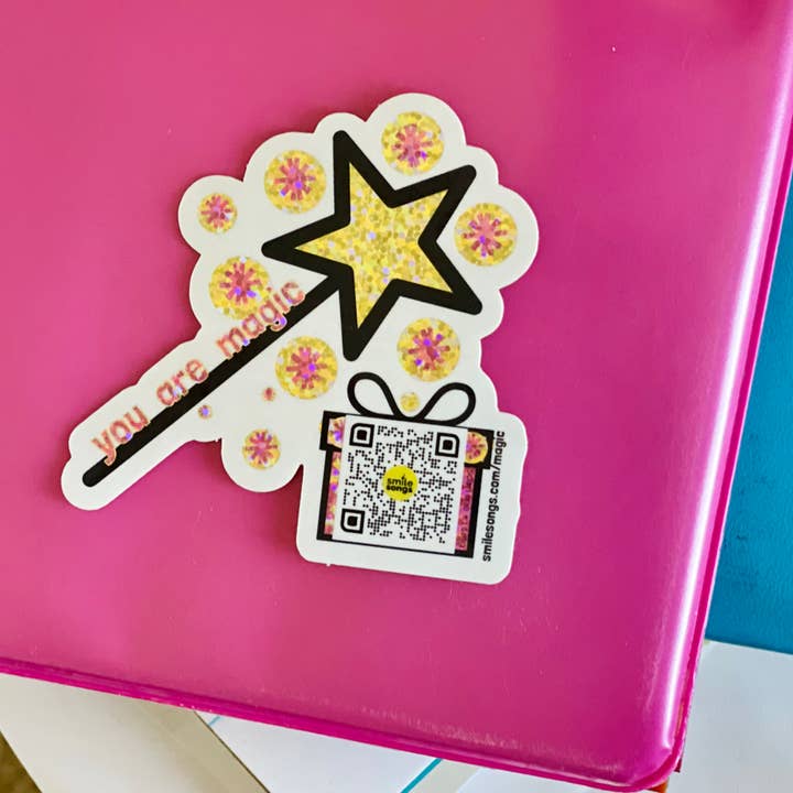 Smile Songs - Wholesale Sticker - You Are Magic Die Cut Glitter Sticker That Sings1