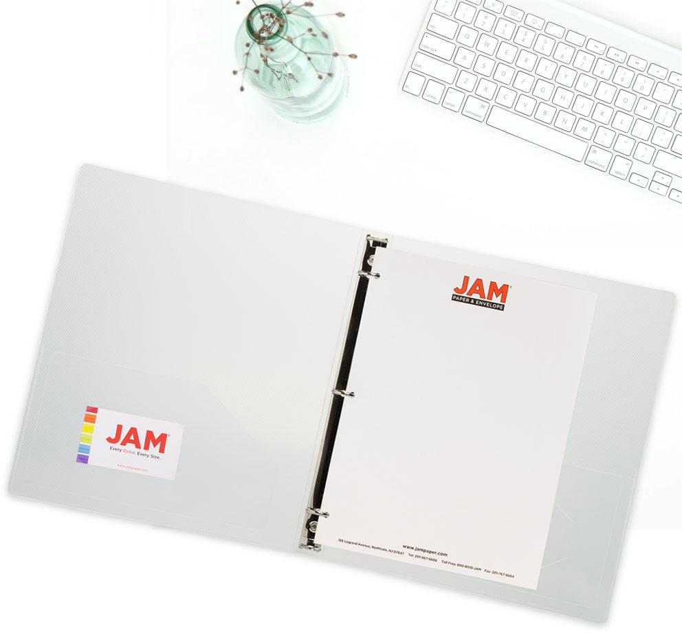 JAM PAPER - Wholesale Binder - JAM Plastic 0.75 inch Binder, Clear 3 Ring Binder, 1/PK3