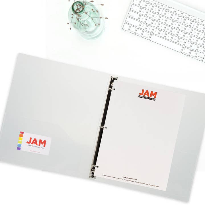 JAM PAPER - Wholesale Binder - JAM Plastic 0.75 inch Binder, Clear 3 Ring Binder, 1/PK3