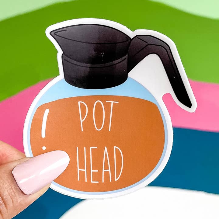 Pot Head Koffiepot Sticker voor wholesale door BambooByTundra