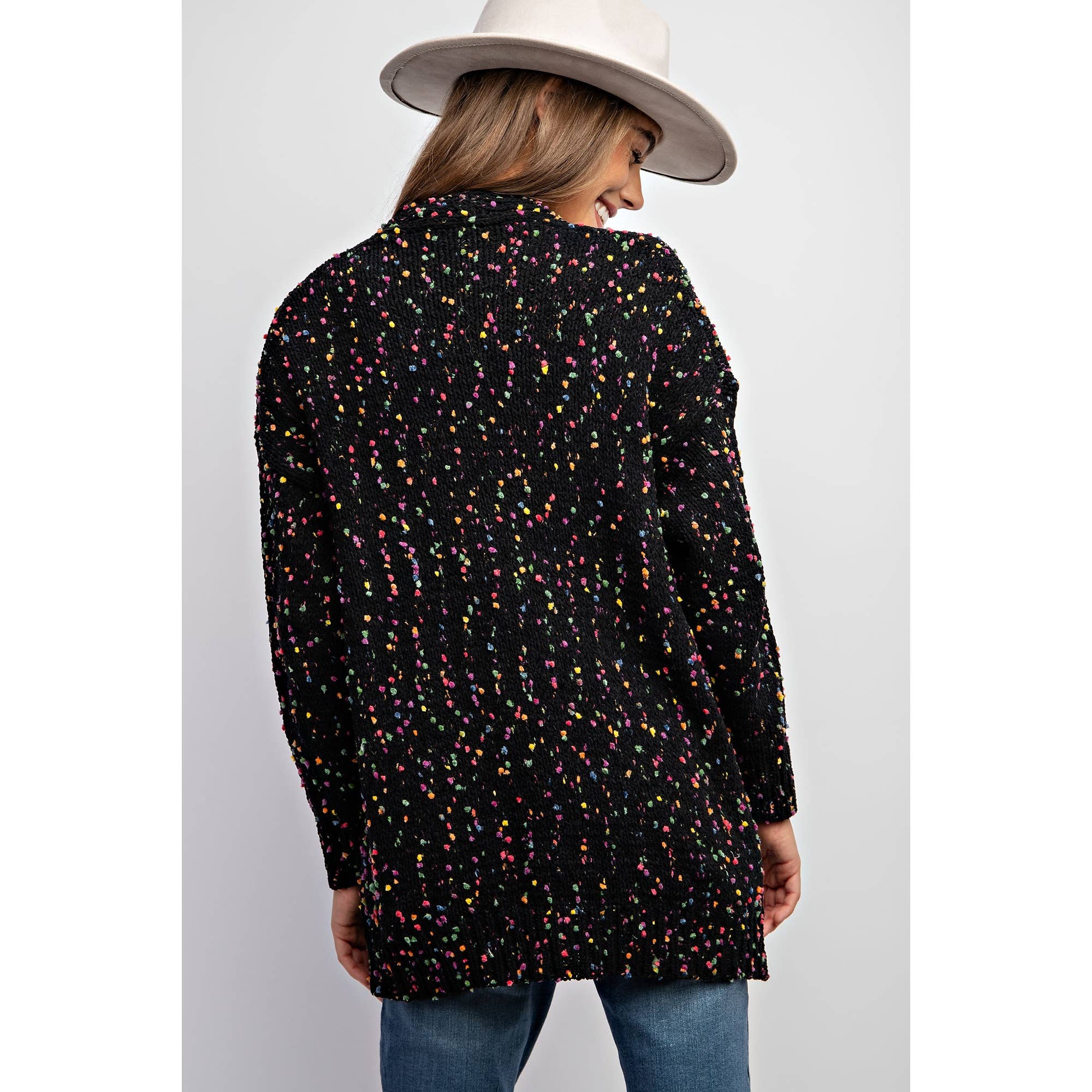 Sweet Generis - Wholesale Cardigan - Women's -  CARDIGAN W RAINBOW POPCORN SPECKLES9