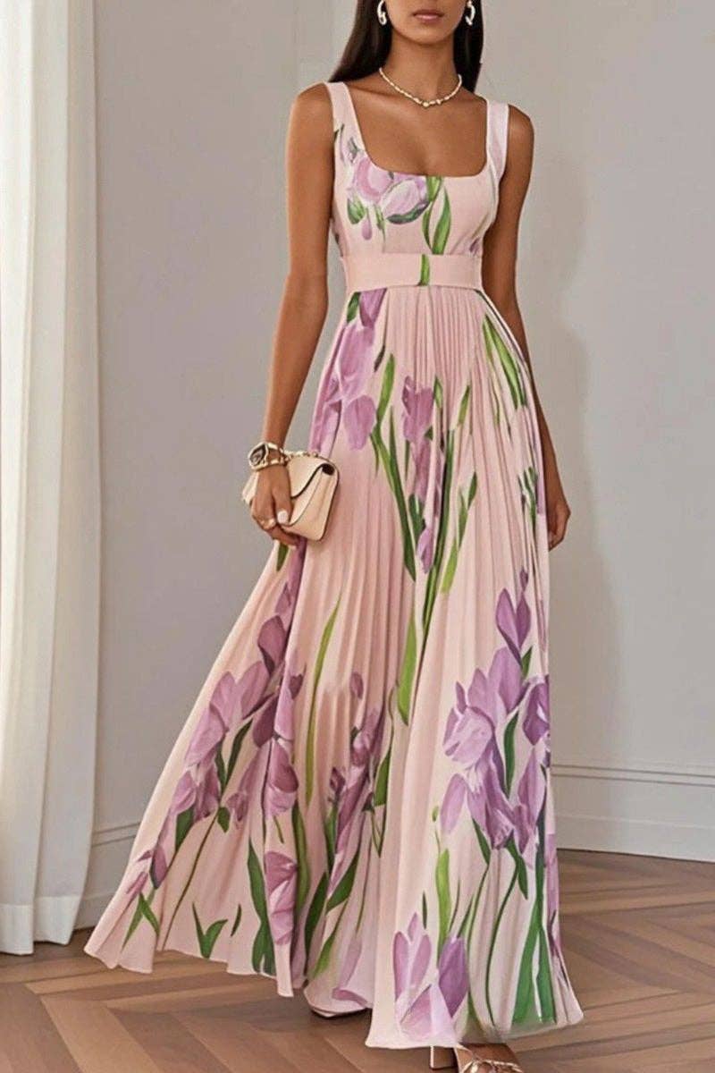 Mccolin - Vente Robe – femme - Robe de vacances plissée à fleurs4