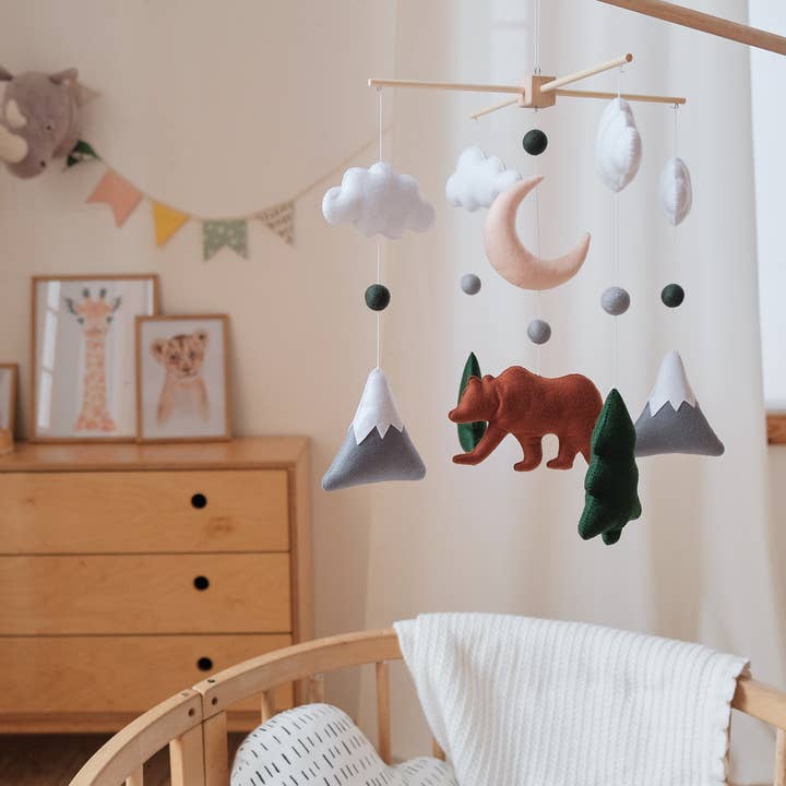 ChilDreams - Wholesale Baby mobile - Baby Crib Mobile Forest mobile Neutral Mobile Felt Mobile5